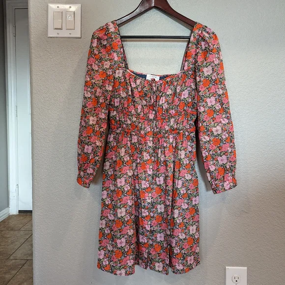J. Crew Liberty Fabric Sz 8 Floral Cinched Waist Cotton Dress in Meadow Song - Picture 3 of 7